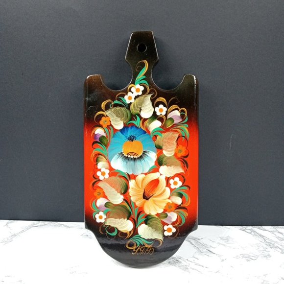 Bavarian Hand Painted Wall Decor Cutting Board Vintage - Picture 1 of 9